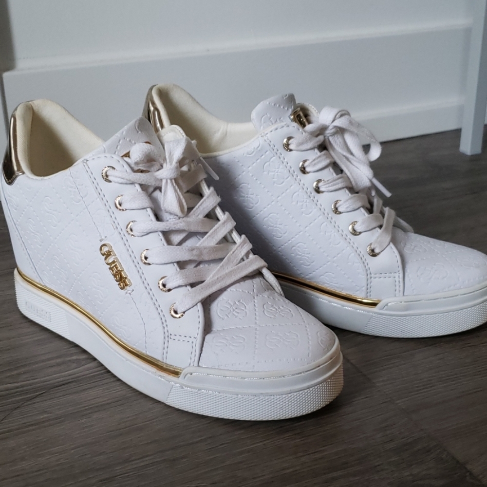 Guess Logo-Embossed Wedge Sneakers